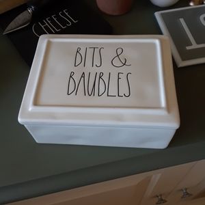 Rae Dunn bits & baubles ceramic box